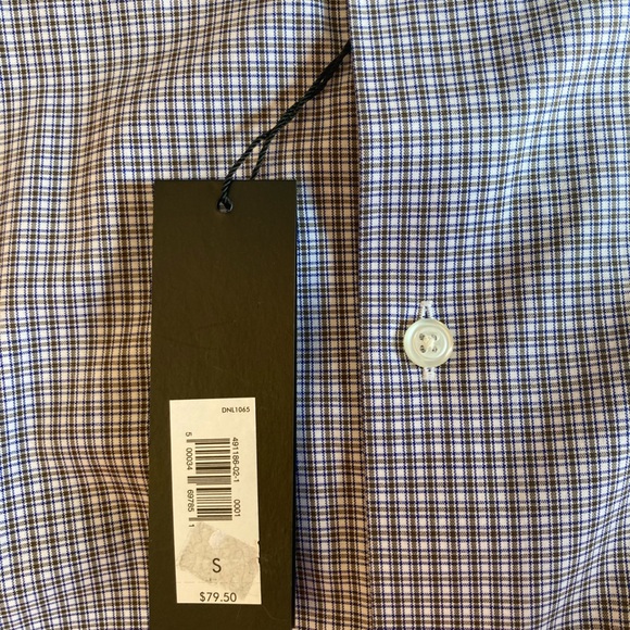 Banana Republic non-iron slim fit blue/gray checkered dress shirt small - Picture 2 of 7